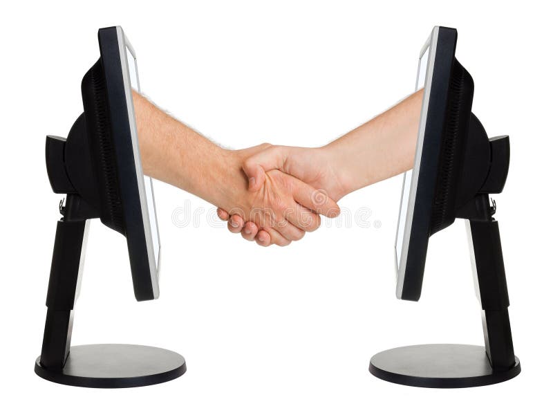 Virtual handshake - internet business concept