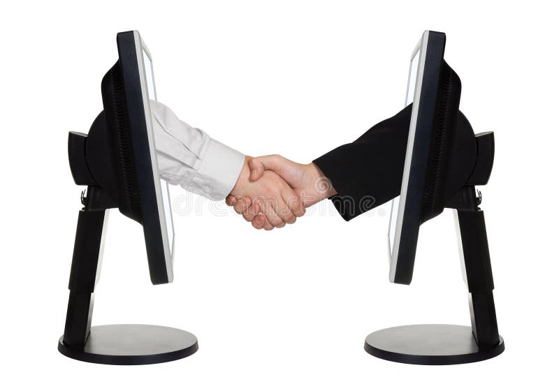 Virtual handshake - internet business concept