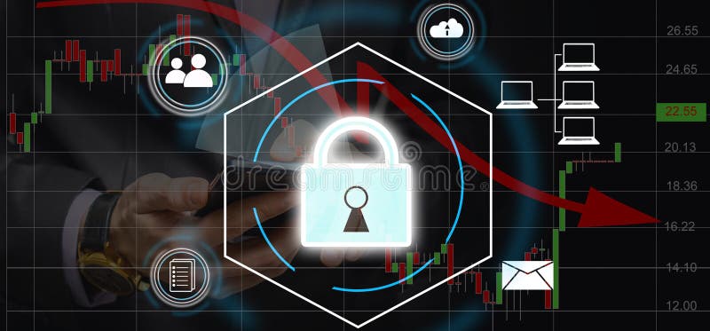 Virtual icon protection, lock. Personal Data Protection vector illustration