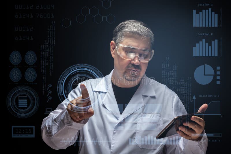 The virtual interface in a modern biological laboratory royalty free stock photo The virtual interface in a modern biological laboratory royalty free stock photo