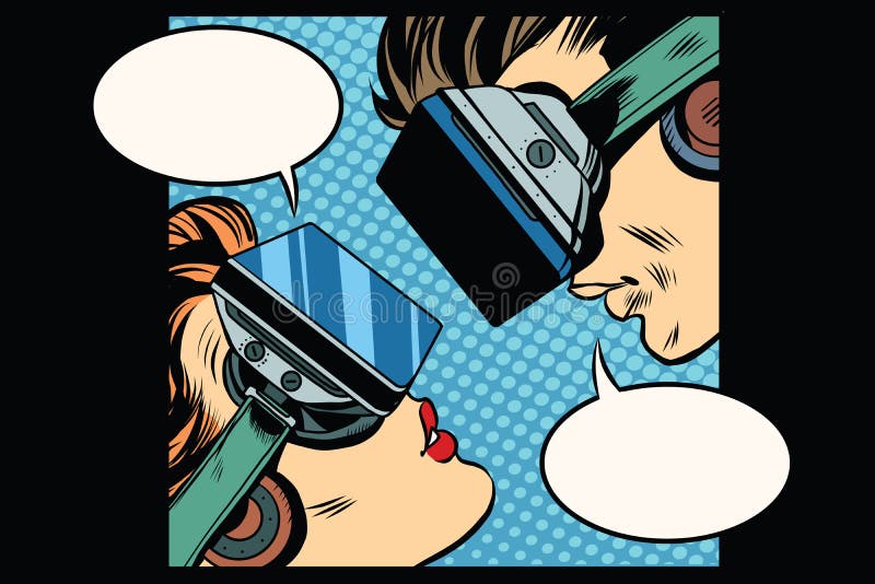 Virtual love man woman vr glasses