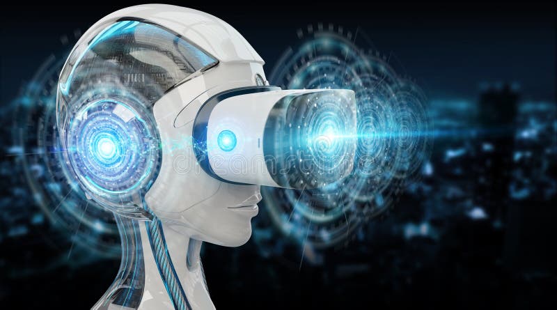 Virtual reality and artificial intelligence illustration 3D rend royalty free illustration