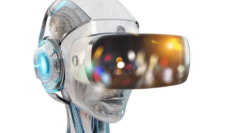 Virtual reality and artificial intelligence illustration 3D rend royalty free illustration