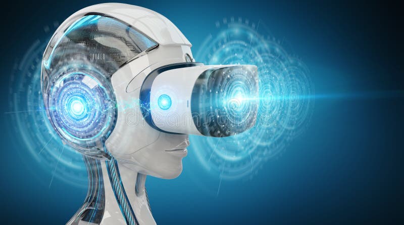 Virtual reality and artificial intelligence illustration 3D rendering royalty free illustration