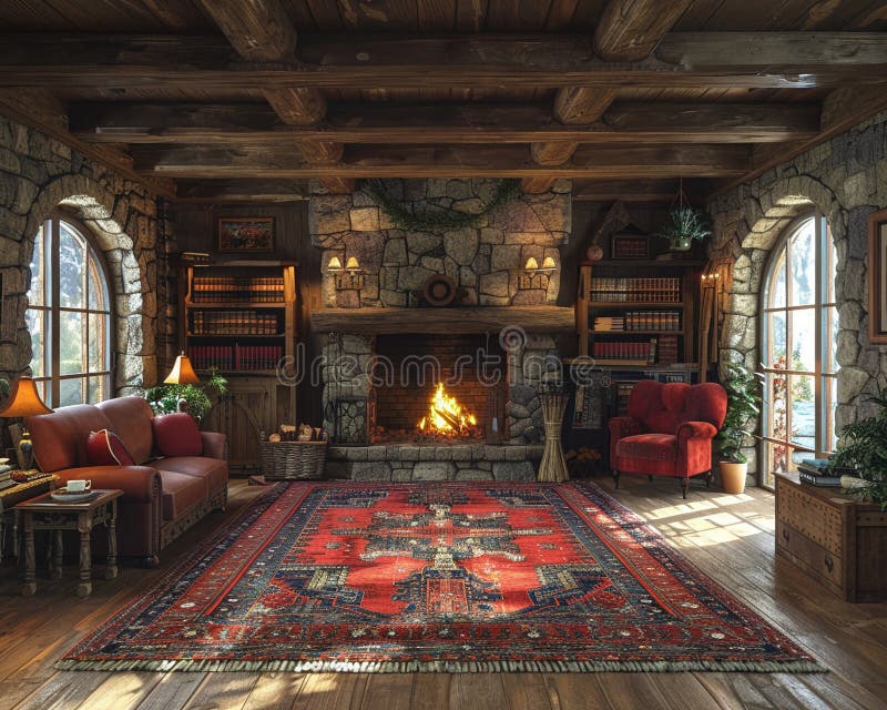 A virtual reality experience of a cozy royalty free stock image