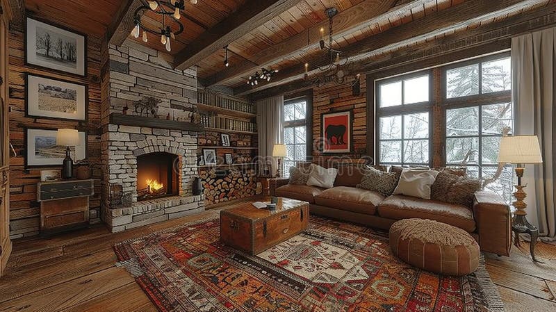 A virtual reality experience of a cozy royalty free stock photography