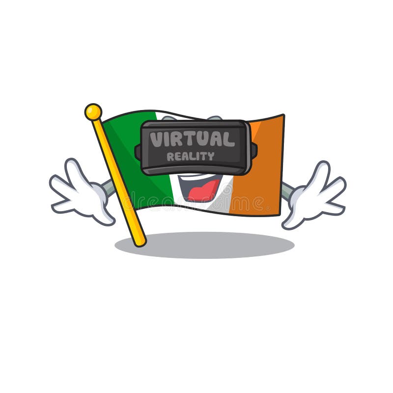 Virtual Reality Flag Ireland Stored in Mascot Drawer Stock Vector Illustration of motion