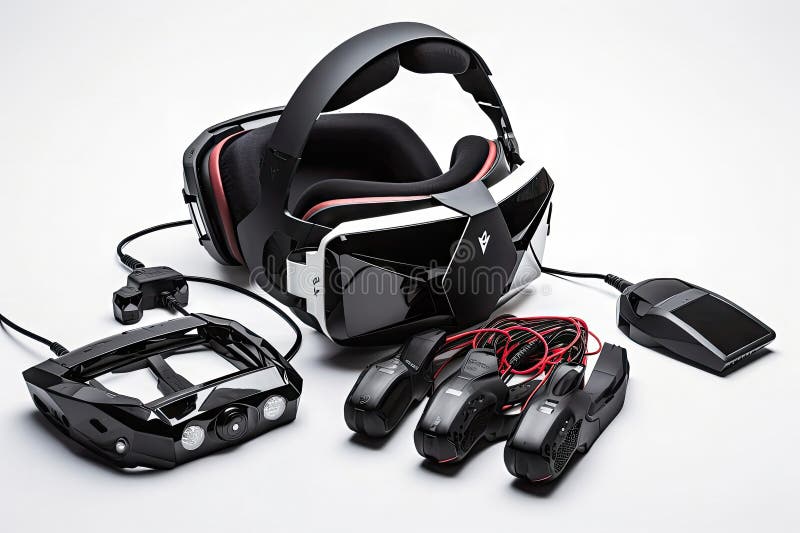 Virtual reality Gaming set stock illustration. Illustration of
