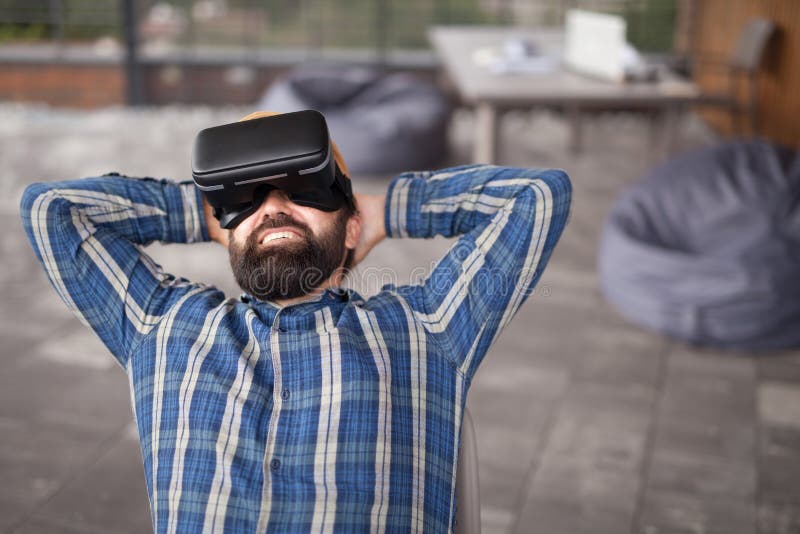 Virtual Reality Glasses Game, Video Digital Technology. Future Trend