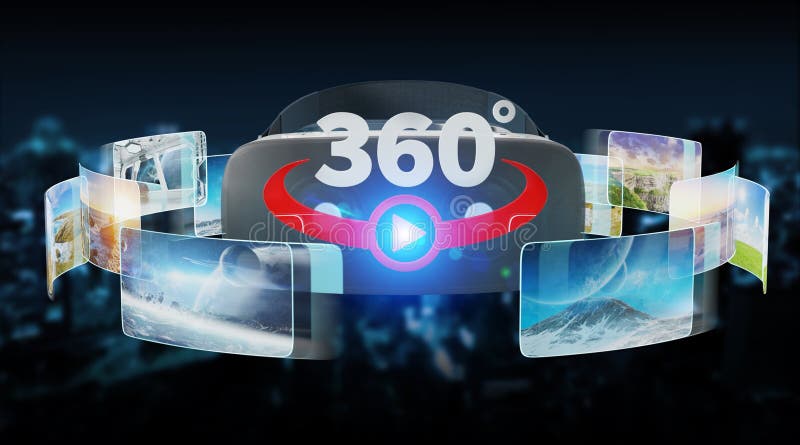Virtual reality glasses technology illustration 3D rendering stock illustration