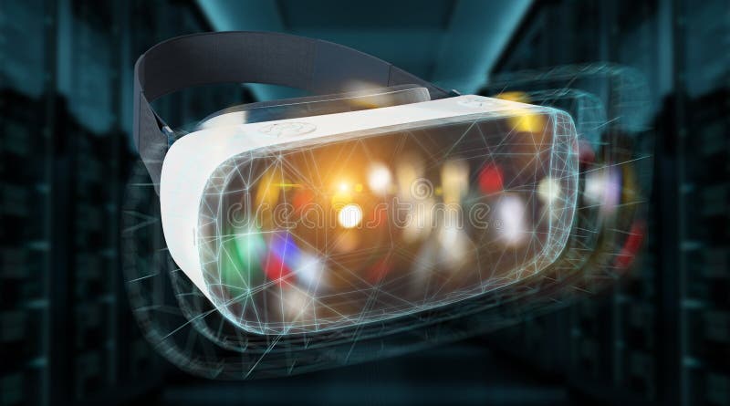 Virtual reality glasses technology illustration 3D rendering stock illustration