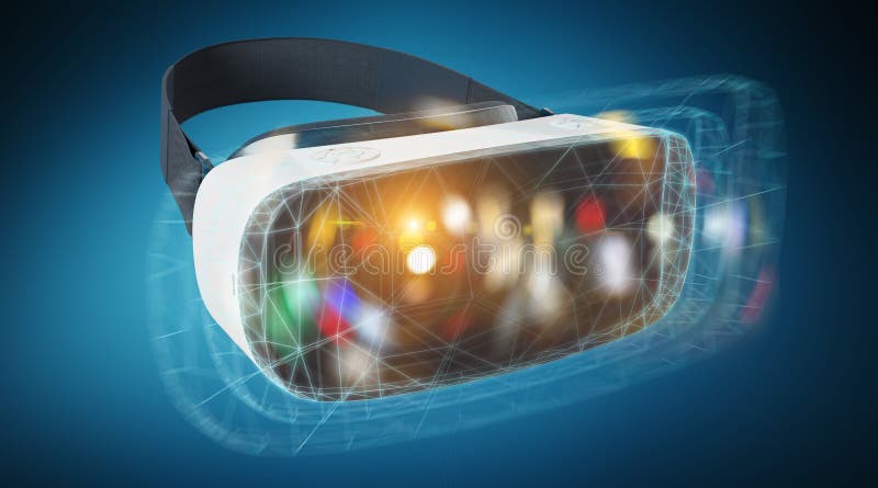 Virtual reality glasses technology illustration 3D rendering stock illustration