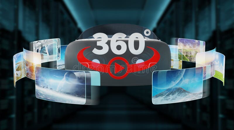 Virtual reality glasses technology illustration 3D rendering stock illustration