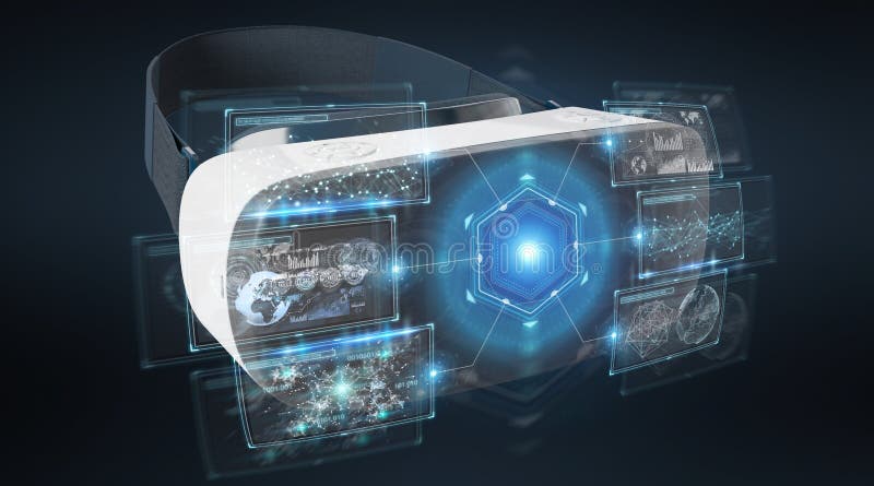 Virtual reality glasses technology illustration 3D rendering stock illustration