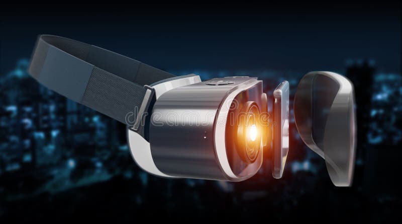 Virtual reality glasses technology illustration 3D rendering stock illustration