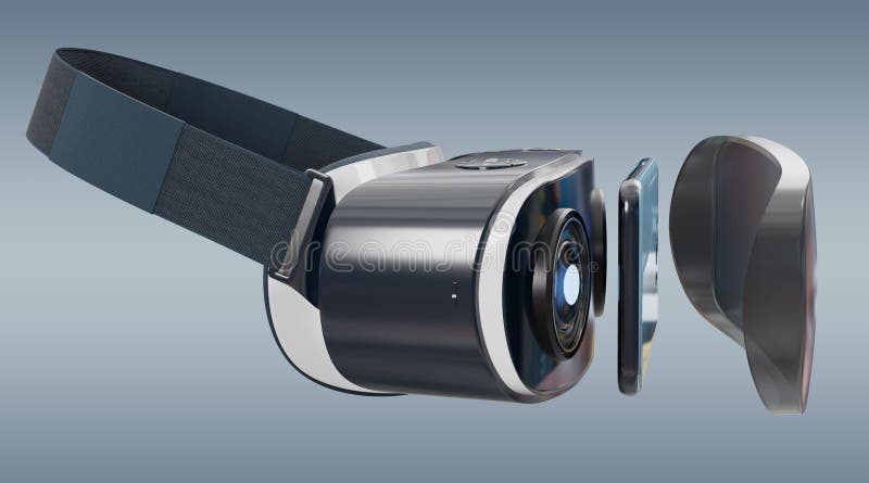 Virtual reality glasses technology illustration 3D rendering vector illustration