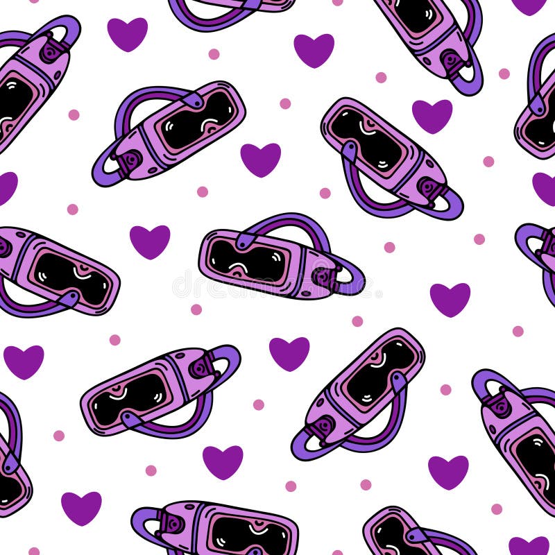 Virtual Reality Headset Seamless Vector Pattern. Glasses, Helmet of VR ...