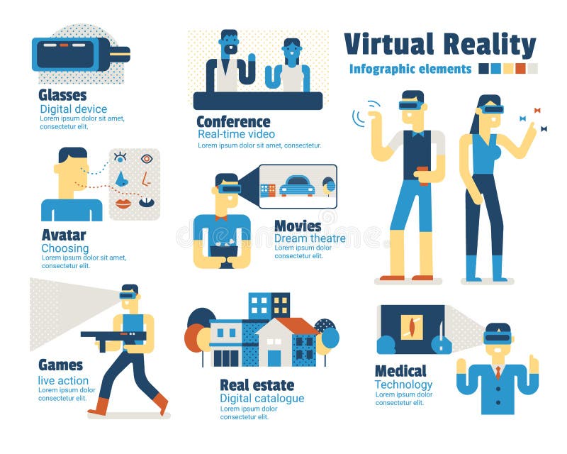 Virtual Reality, Infographic Elements Stock Illustration Illustration