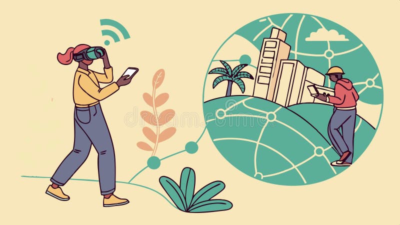 Virtual reality learning, immersive education, VR tech vector design Generative AI vector illustration