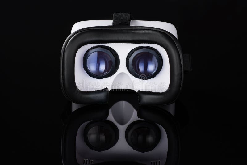 Virtual Reality VR Glasses or Goggles Isolated on Black Background