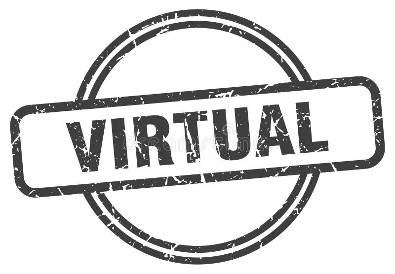 Virtual Stamp. Virtual Round Vintage Grunge Label Stock Vector
