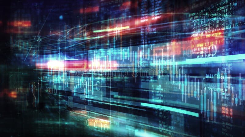 Abstract stock exchange data in a virtual stream. royalty free illustration