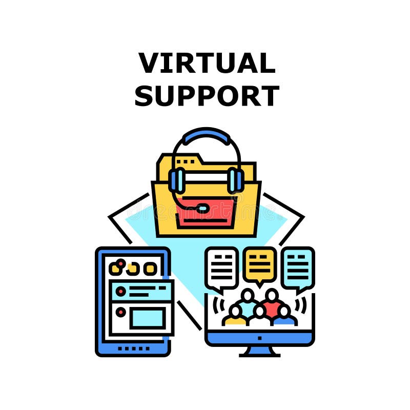 Virtual Support Vector Concept Color Illustration vector illustration