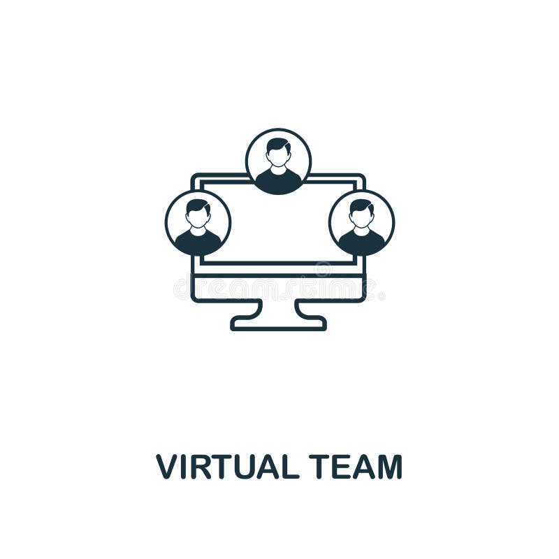 Virtual Team outline icon. Premium style design from project management icons collection. Simple element virtual team icon. Ready stock illustration