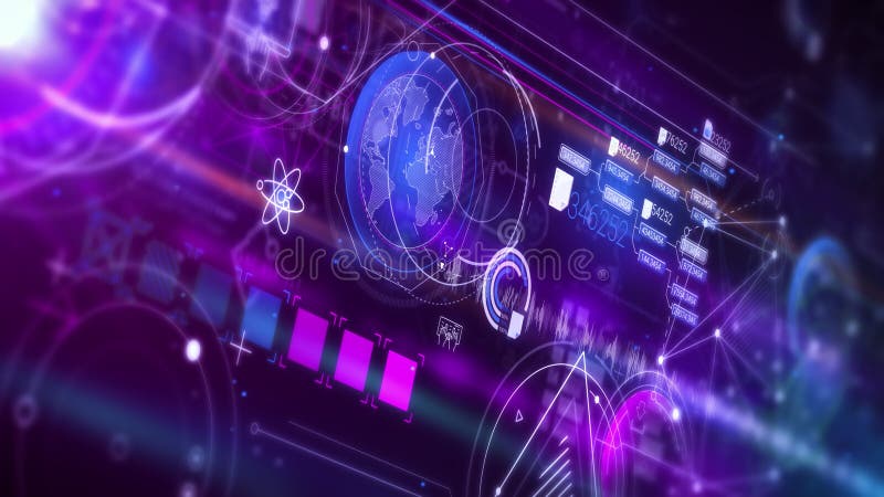 Virtual three-dimensional digital space of big data. vector illustration
