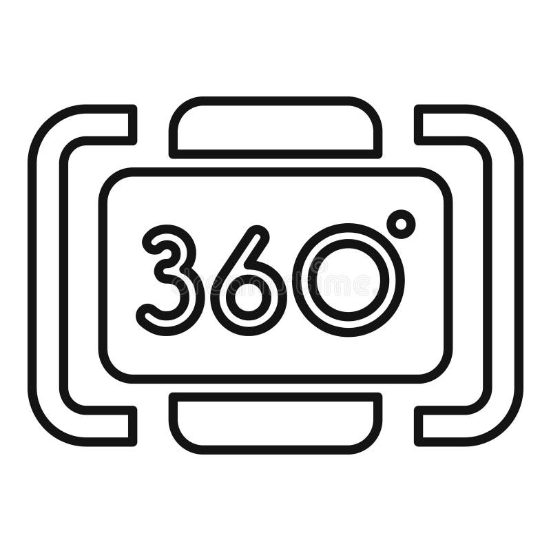 360 Virtual Tour Icon Outline Vector. Concert Minimal Stock