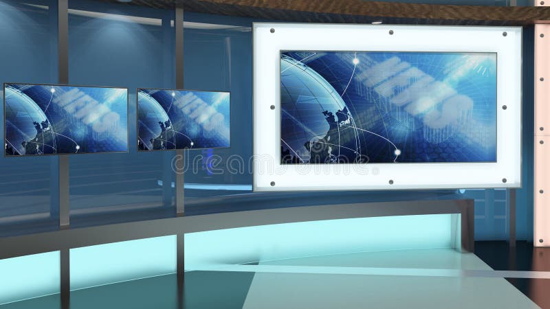 Virtual TV Studio News Set 27. Green Screen Background. 3d ...