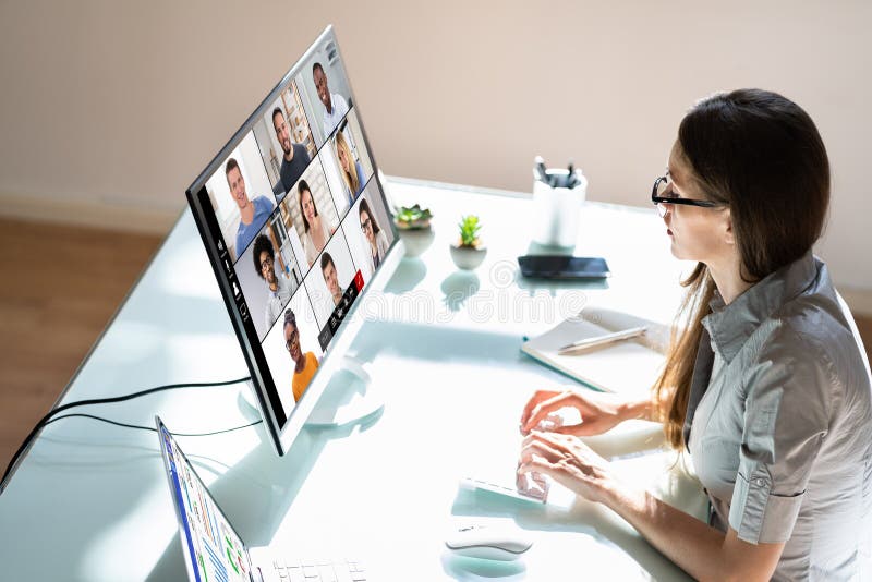 Virtual Video Conference Business Meeting Stock Photo Image of