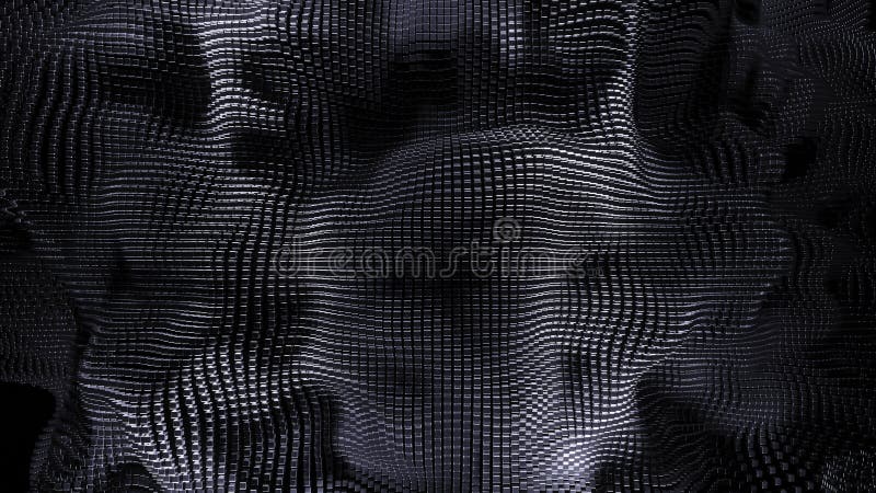 Virtual waves from points. Design. Technological virtual vibrations with wave points. Futuristic computer structure with royalty free illustration