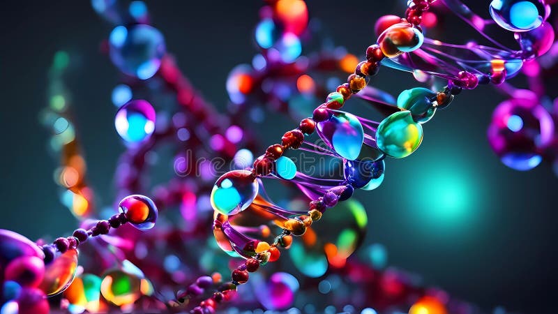 Delve into the visual poetry of genetics with a virtual image that paints a vivid portrait of colorful DNA fibers. Delve into the visual poetry of genetics with a virtual image that paints a vivid portrait of colorful DNA fibers