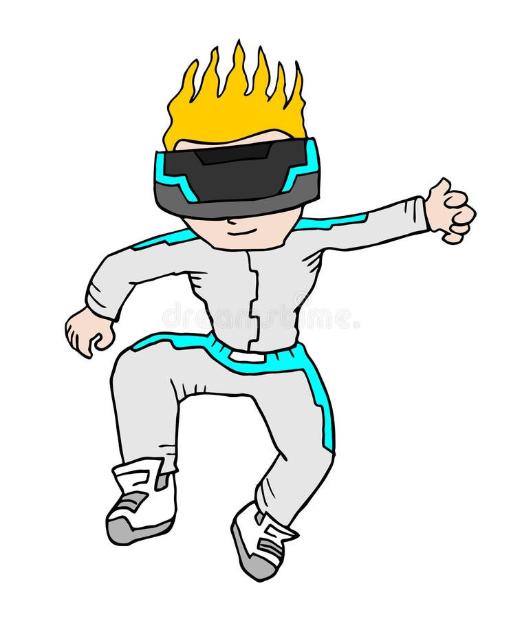 Virtuele werkelijkheidsjongen vector illustratie Virtuele werkelijkheidsjongen vector illustratie