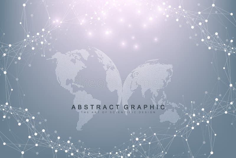 Virtueller grafischer Hintergrund mit Weltkugeln Verbindung des globalen Netzwerks Digital-Daten-Sichtbarmachung Verbindung zwei vektor abbildung