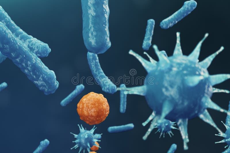 Virus abstrait de fond Le concept de la science et de la médecine, réduisant l'immunité dans le corps Virus de la grippe illustration stock Virus abstrait de fond Le concept de la science et de la médecine, réduisant l'immunité dans le corps Virus de la grippe illustration stock