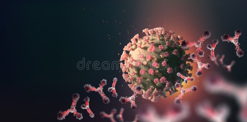 Virus al microscopio. anticorpi e infezioni virali. difesa immunitaria del corpo
