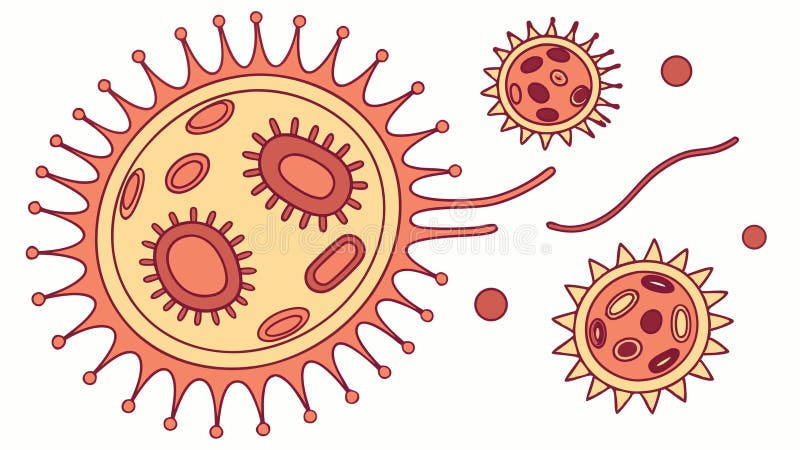 Virus Bacteria Cells Illustration vektordesign Generativ AI vektor illustrationer