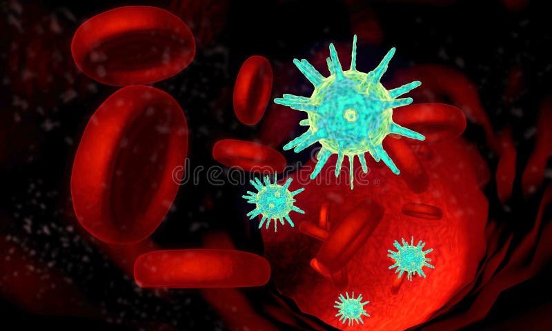 Virus bakterieceller som smittar människokroppen vektor illustrationer
