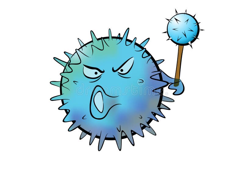 Virus cartoon angry cute funny