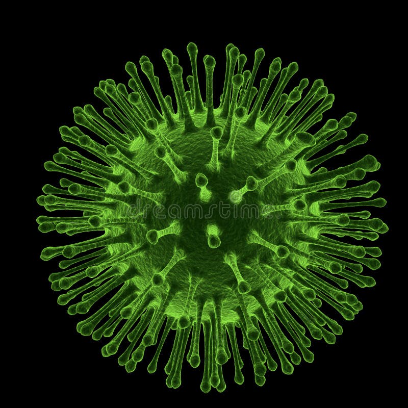 Virus closeup under microscope