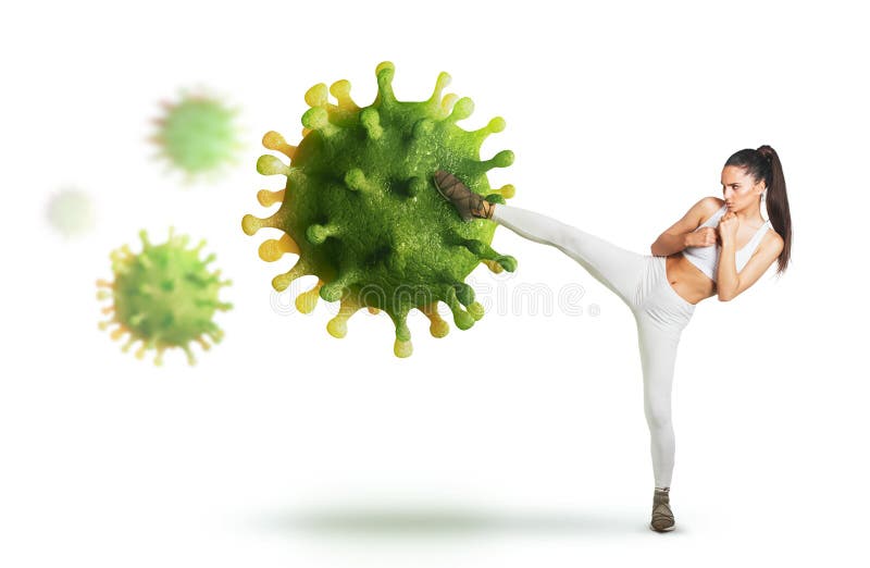 Virus 3d renderizado coronavirus aislado en ataque de virus de fondo blanco defenderse del concepto de virus