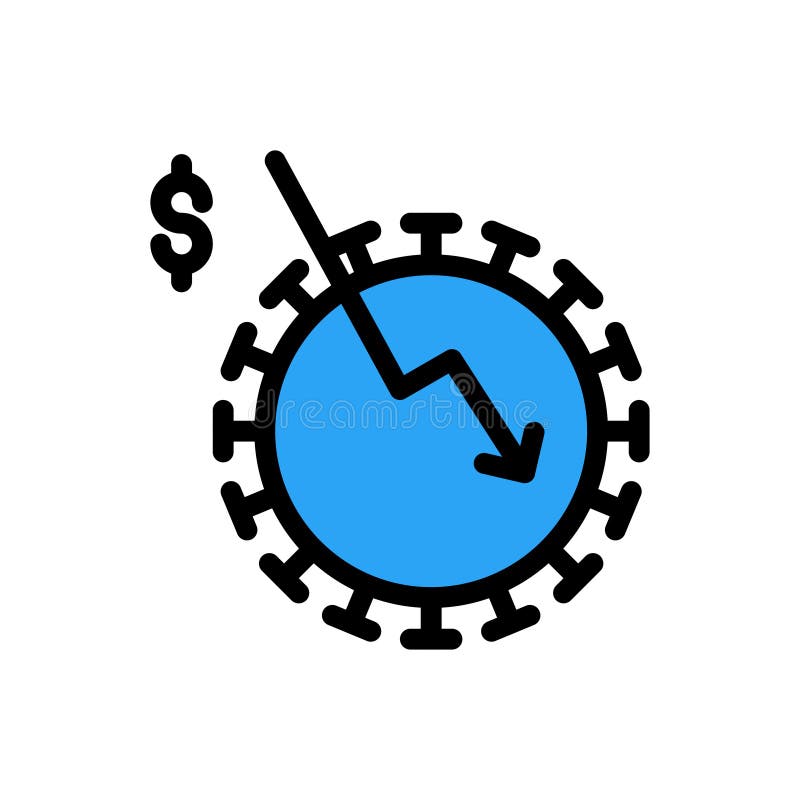 Virus decrease vector line colour icon. Covid decrease vectors