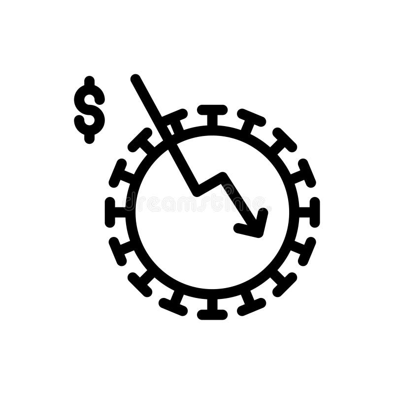Virus decrease vector thin line icon. Covid decrease vectors