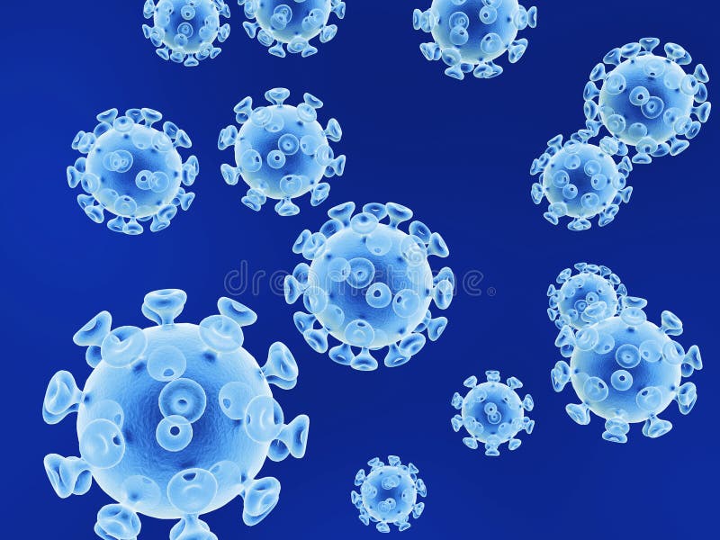 HIV aids virus group on blue background. HIV aids virus group on blue background