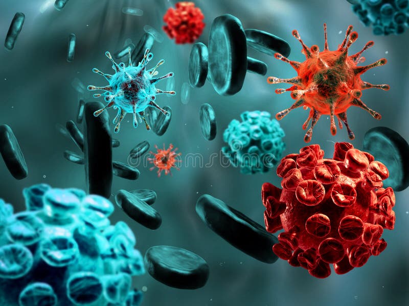 Virus e globuli royalty illustrazione gratis Virus e globuli royalty illustrazione gratis
