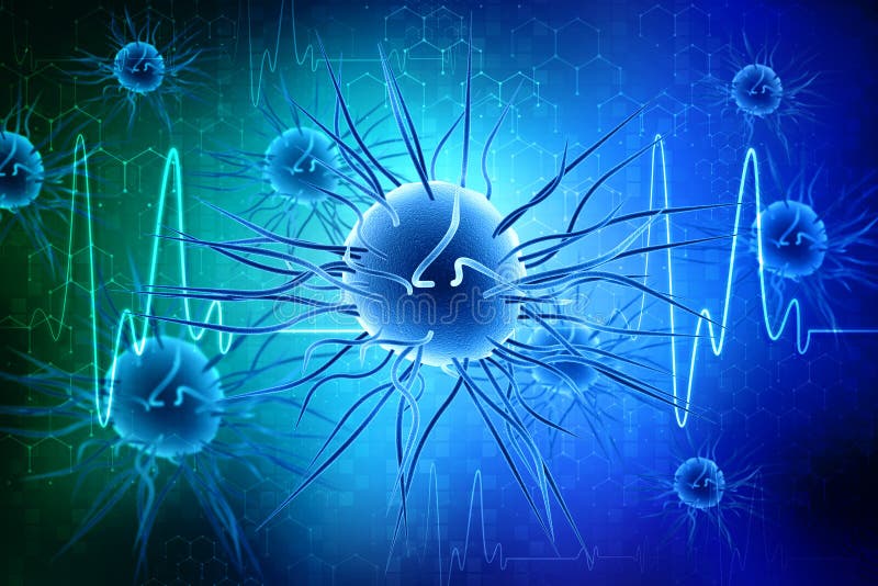 Virus en fondo médico de la tecnología 3d rinden libre illustration Virus en fondo médico de la tecnología 3d rinden libre illustration