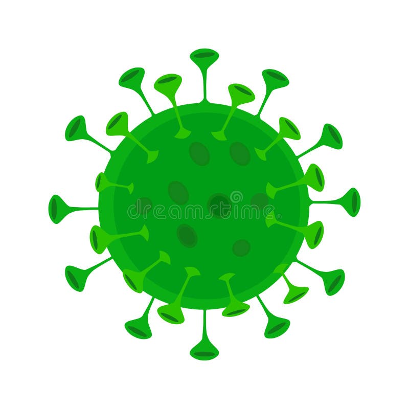 Virus green corona covid dezenove sobre um fundo transparente