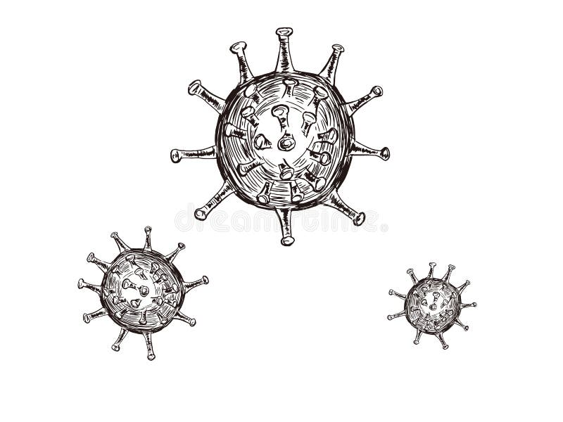 Virus Illustration Hand Drawing Stock Vector - Illustration of pandemic